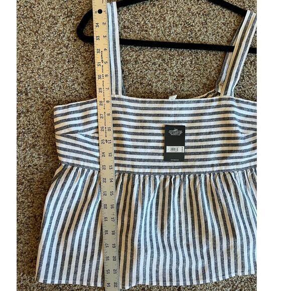 Lucky Brand Linen Striped Crop Tank, Large, NWT, Summer, Beach, Lightweight - Picture 11 of 16